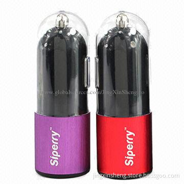 Mobile phone in-car chargers, with USB port, DC 5V/1A output